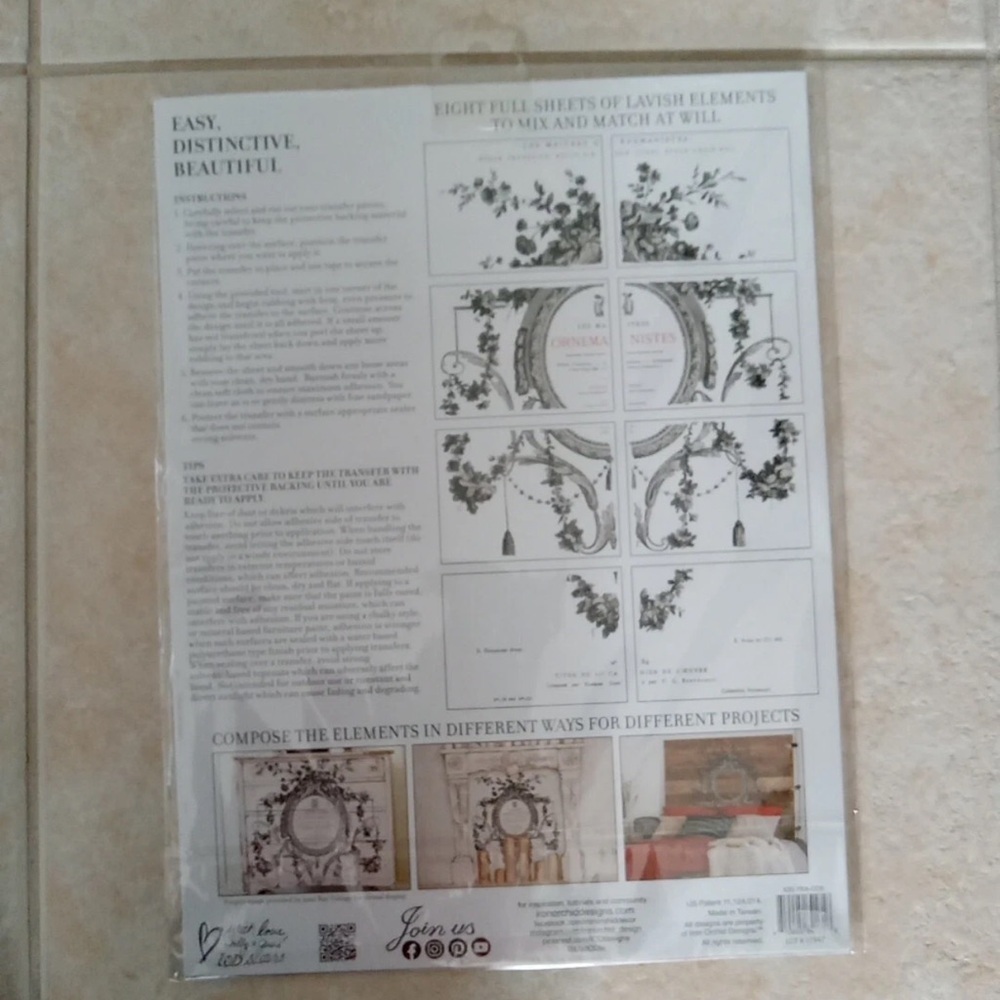 Iron Orchid Designs Tranfer "Cosette" Les Maitres Ornemanistes New with Tags - Picture 2 of 2